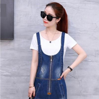 ĐẦM JEAN YẾM PHỐI DA KHÓA KÉO TRƯỚC NGỰC - NY835